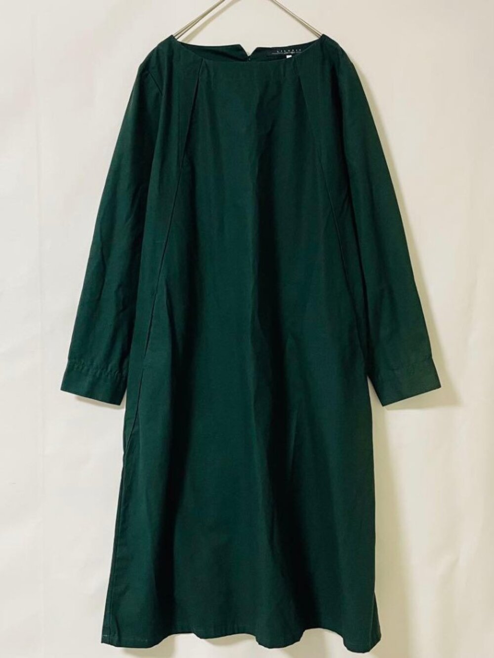 Renesic Cotton Long-Sleeve Dress Green Size M